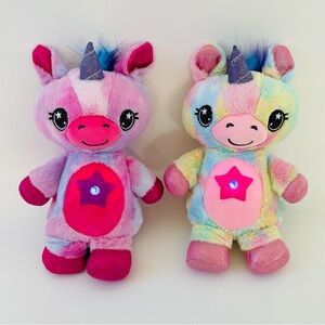 EUC Set of TWO Star Belly Dream Lites Stuffed Animal Night Light Unicorns Age 3+